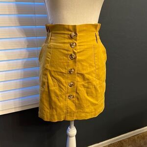 Favlux yellow button down skirt‎